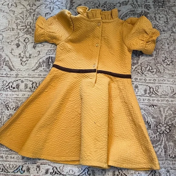 Janie and Jack Yellow quilted dress